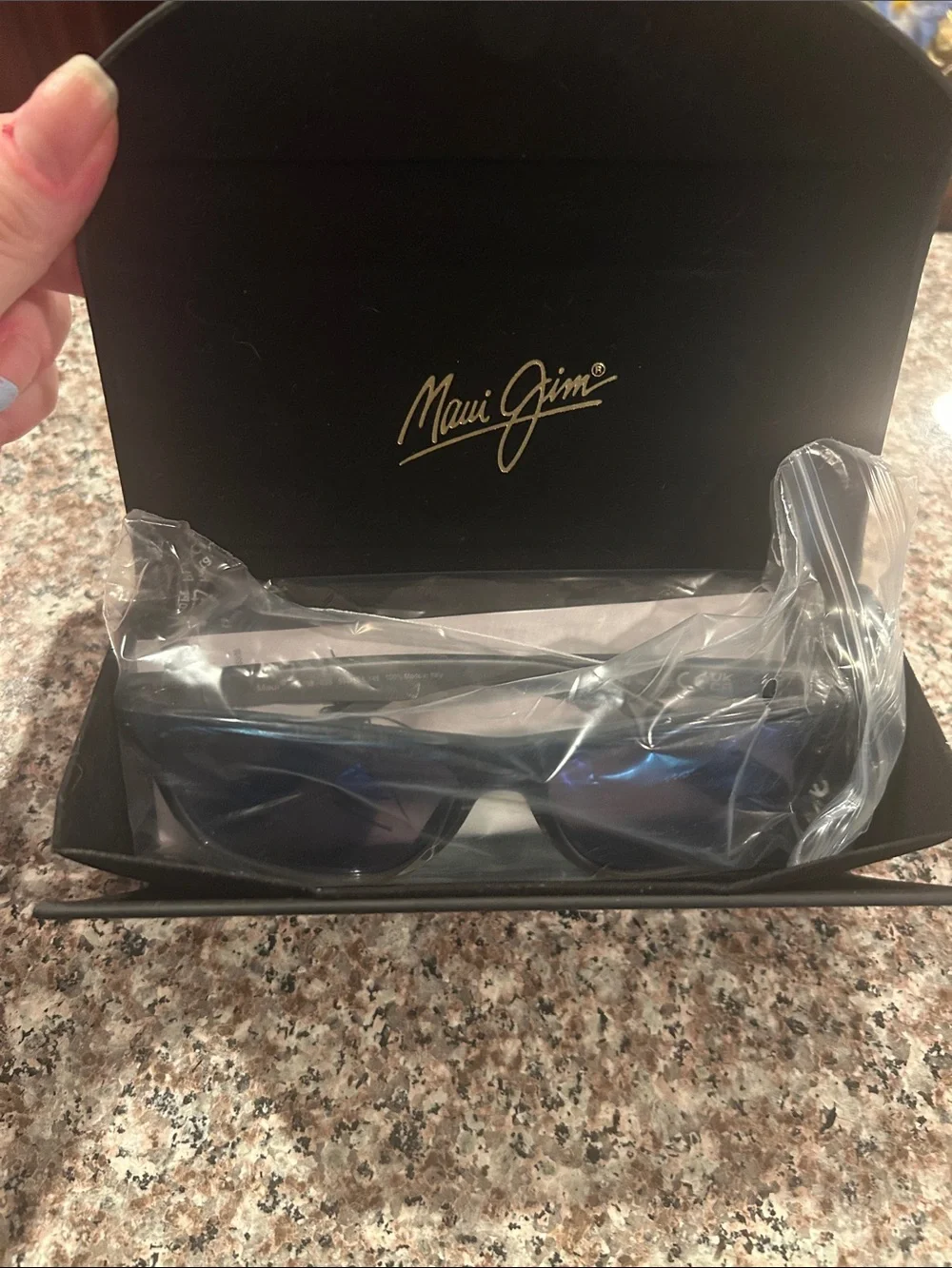 Maui Jim Black Sunglasses With Blue Lens